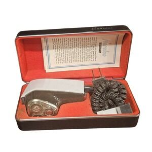 Vintage Norelco Electric Shaver Tripleheader With Case and Warranty Card